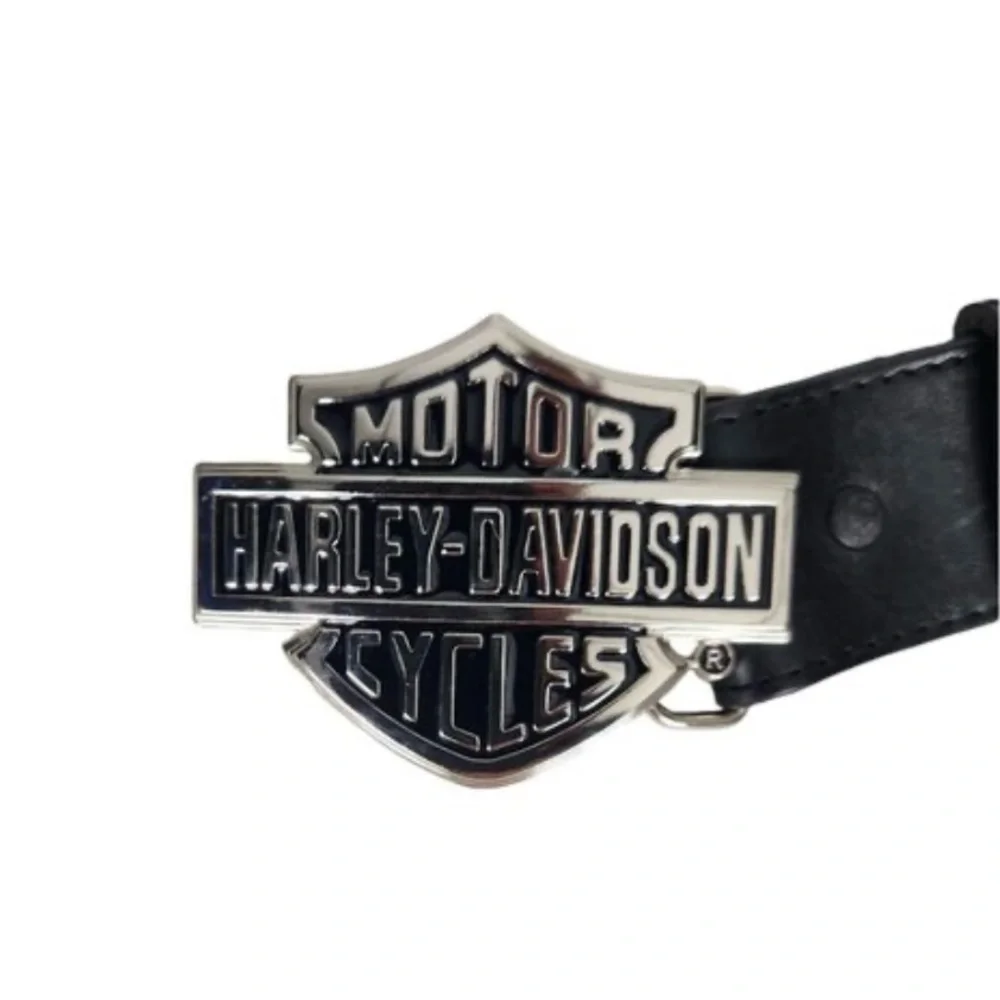 HARLEY-DAVIDSON Women's Bar & Shield Buckle Black Leather Belt
